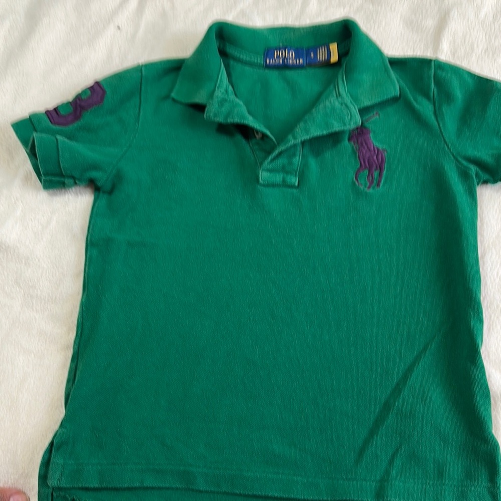 Polo by Ralph Lauren Green and Purple Polo Shirt